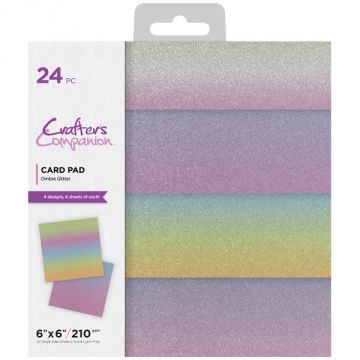 Ombre Glitter 6"x6" Card Pad, 24 sheets